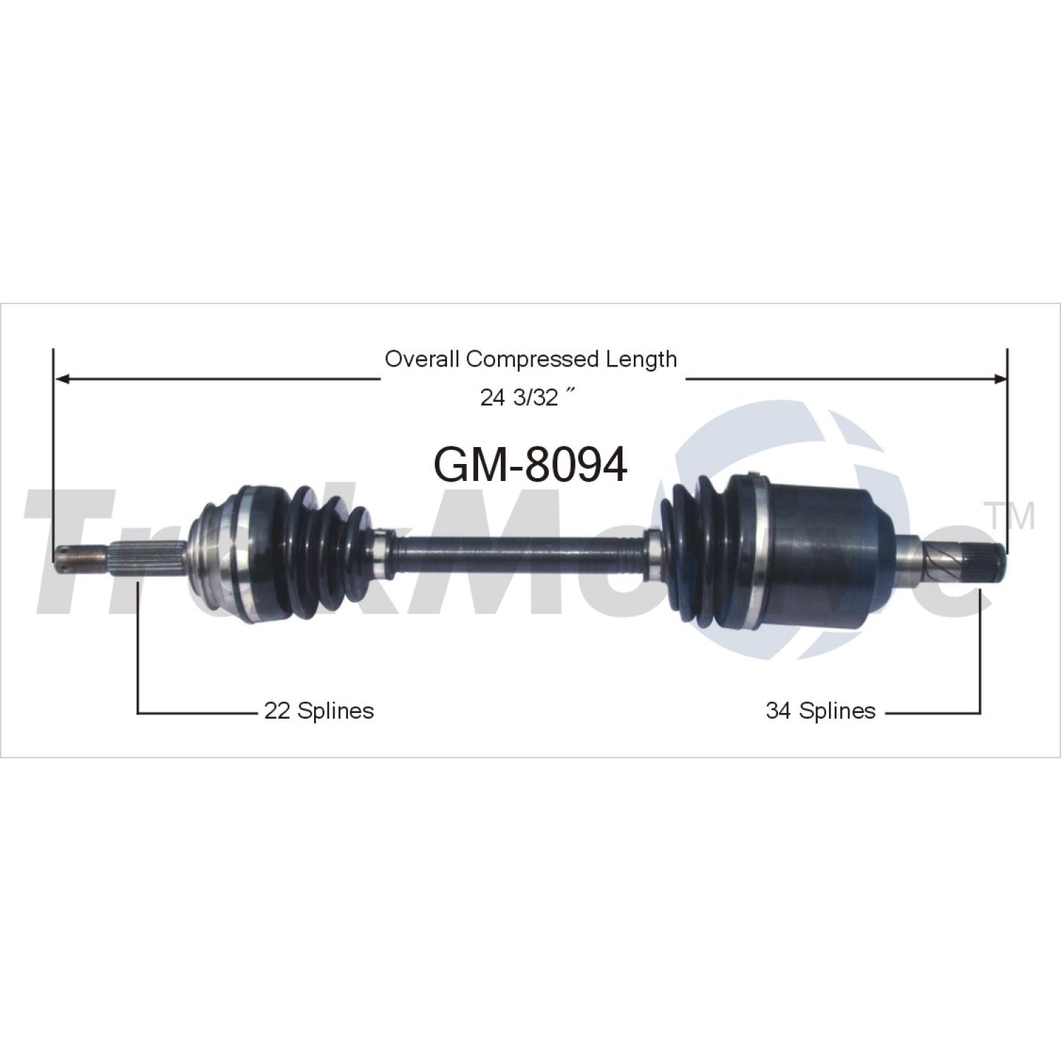 TrakMotive GM8094 CV Axle Shaft product image 1 of 3