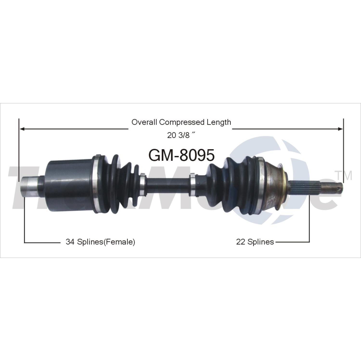 TrakMotive GM8095 - CV Axle Shaft TrakMotive GM8095 CV Axle Shaft product image 1 of 3