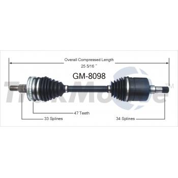 1988 Oldsmobile Cutlass Supreme CV Axle Shaft Front Right TrakMotive GM8098 image 1 of 3