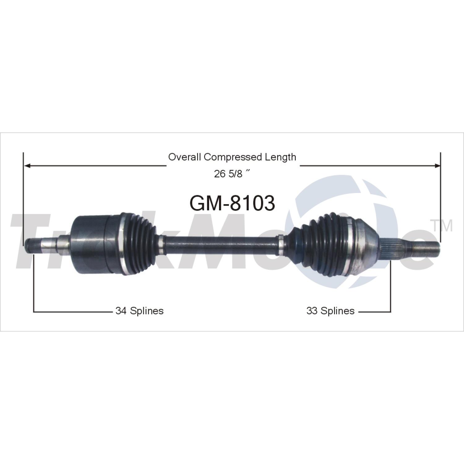 TrakMotive GM8103 - CV Axle Shaft TrakMotive GM8103 CV Axle Shaft product image 1 of 3
