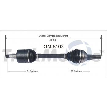 1992 Oldsmobile Silhouette CV Axle Shaft Front Right TrakMotive GM8103 image 1 of 3
