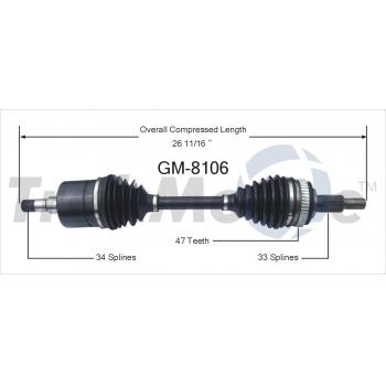 1990 Cadillac DeVille CV Axle Shaft Front Right TrakMotive GM8106 image 1 of 3
