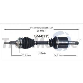 1996 Pontiac Sunfire CV Axle Shaft Front Left TrakMotive GM8115 image 1 of 3