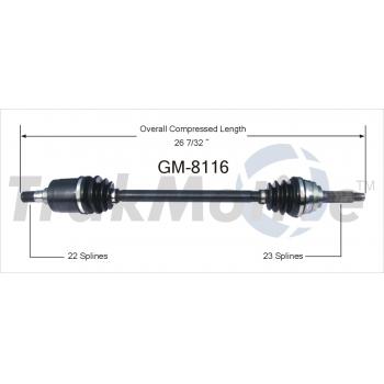 1988 Chevrolet Sprint CV Axle Shaft Front Left TrakMotive GM8116 image 1 of 3