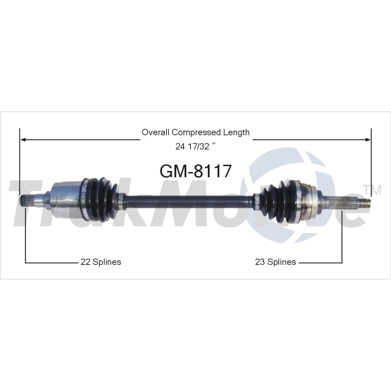 TrakMotive GM8117 - CV Axle Shaft TrakMotive GM8117 CV Axle Shaft product image 1 of 3
