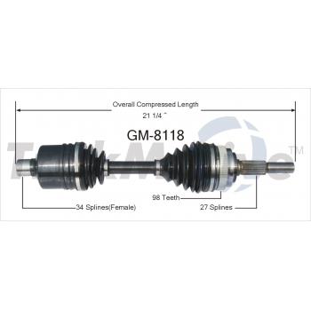 1990 Pontiac 6000 CV Axle Shaft Front Left TrakMotive GM8118 image 1 of 3