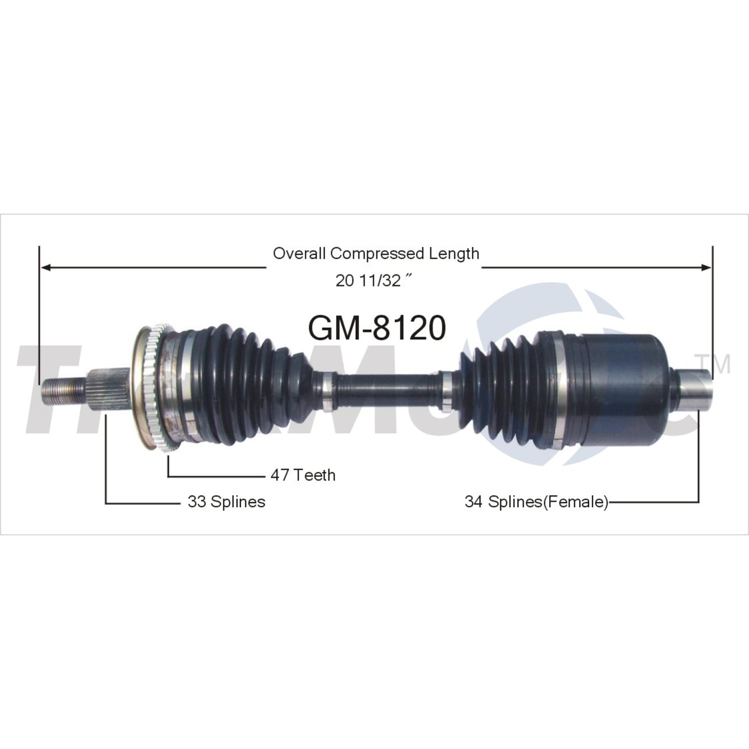 TrakMotive GM8120 - CV Axle Shaft TrakMotive GM8120 CV Axle Shaft product image 1 of 3