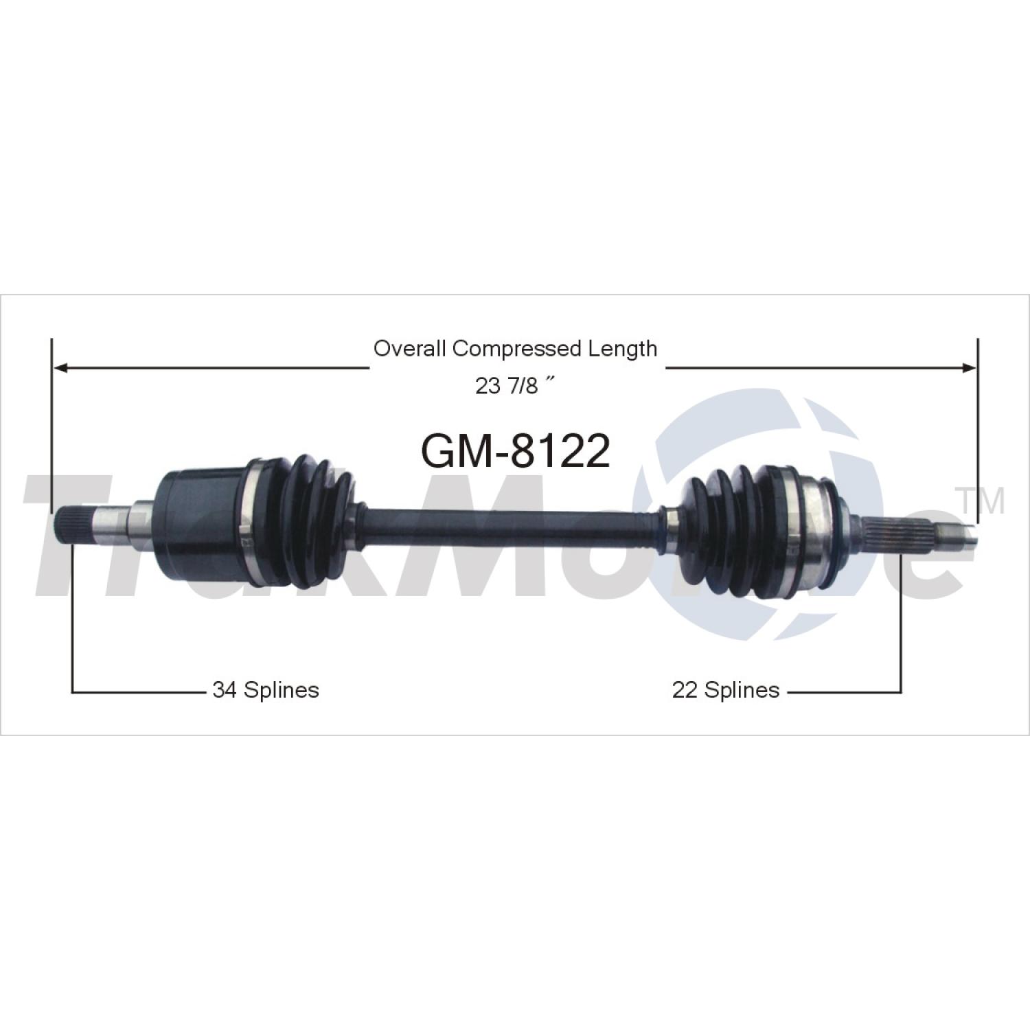 TrakMotive GM8122 - CV Axle Shaft TrakMotive GM8122 CV Axle Shaft product image 1 of 3