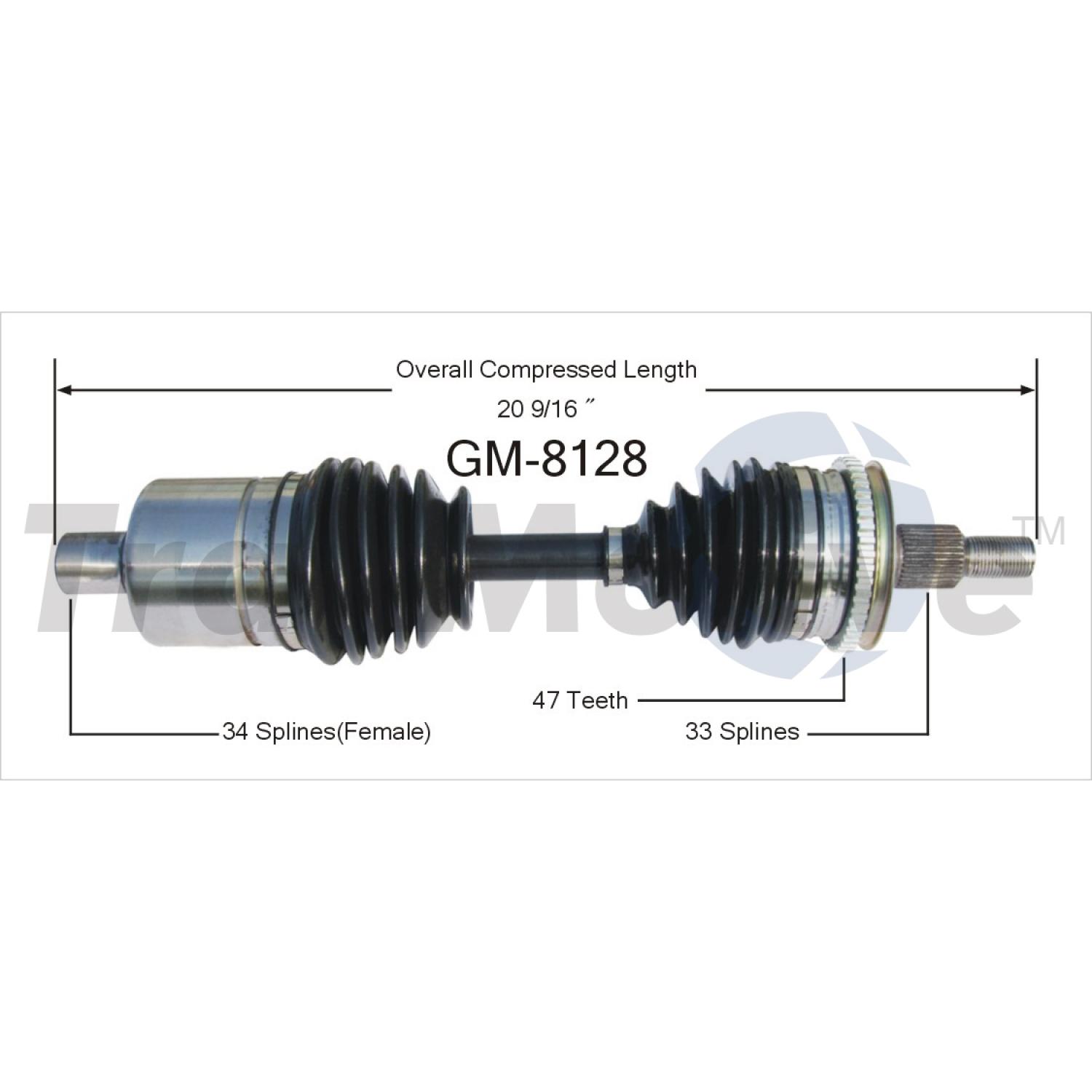 TrakMotive GM8128 - CV Axle Shaft TrakMotive GM8128 CV Axle Shaft product image 1 of 3