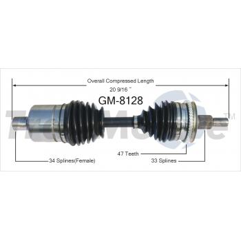 1999 Chevrolet Monte Carlo CV Axle Shaft Front Left TrakMotive GM8128 image 1 of 3