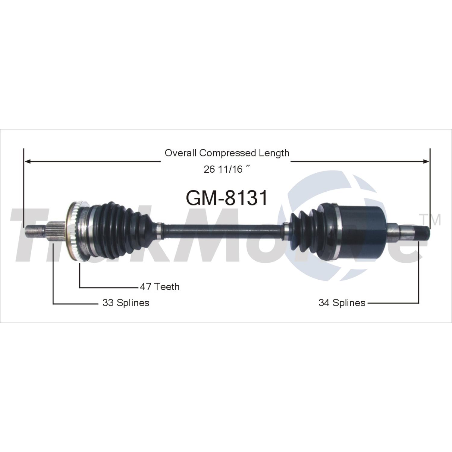 TrakMotive GM8131 - CV Axle Shaft TrakMotive GM8131 CV Axle Shaft product image 1 of 3