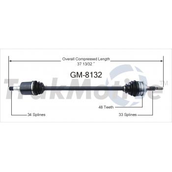 1996 Pontiac Sunfire CV Axle Shaft Front Right TrakMotive GM8132 image 1 of 3