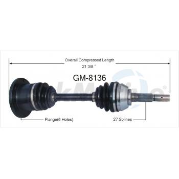 1995 Chevrolet S10 CV Axle Shaft Front Left TrakMotive GM8136 image 1 of 3