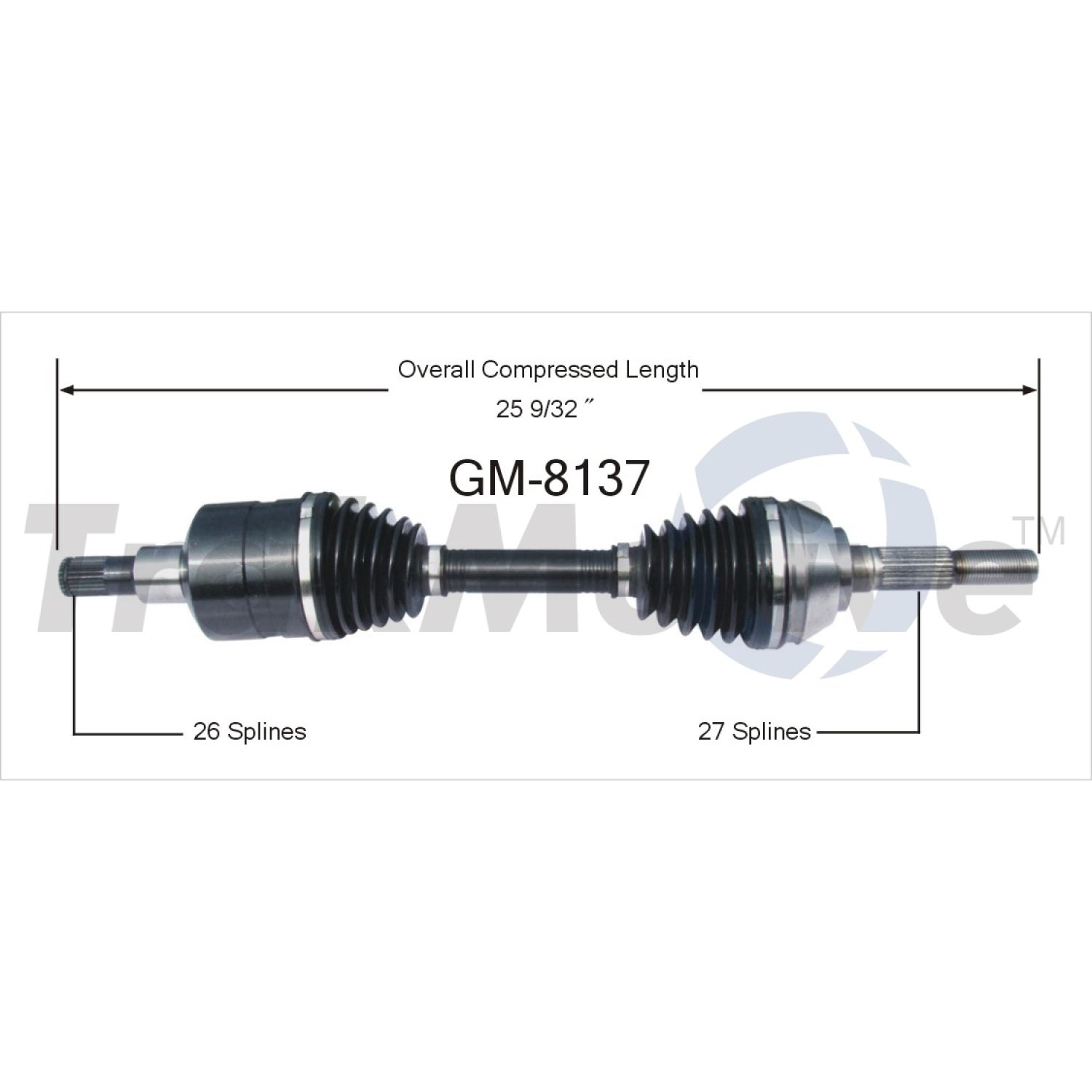 TrakMotive GM8137 - CV Axle Shaft TrakMotive GM8137 CV Axle Shaft product image 1 of 3