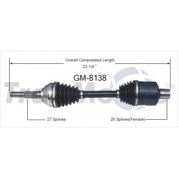 2004 GMC Sonoma CV Axle Shaft Front Right TrakMotive GM8138 image 1 of 3