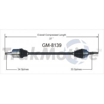 2000 Pontiac Sunfire CV Axle Shaft Front Right TrakMotive GM8139 image 1 of 3
