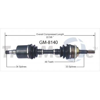 1988 Cadillac Cimarron CV Axle Shaft Front Left TrakMotive GM8140 image 1 of 3