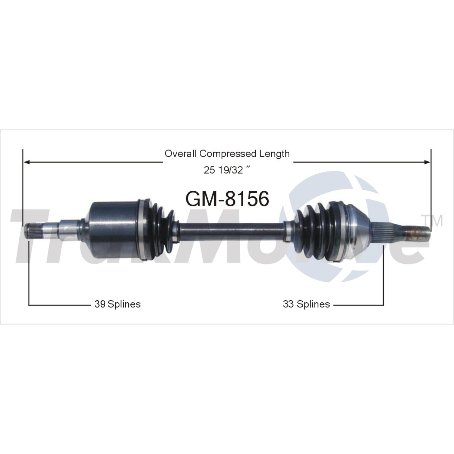 TrakMotive GM8156 - CV Axle Shaft TrakMotive GM8156 CV Axle Shaft product image 1 of 3