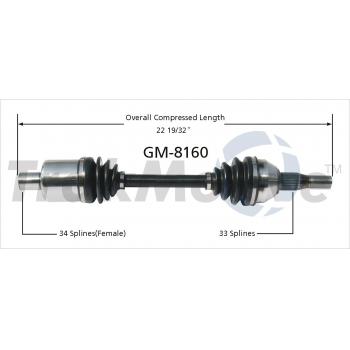 2005 Pontiac Aztek CV Axle Shaft Front Left TrakMotive GM8160 image 1 of 3