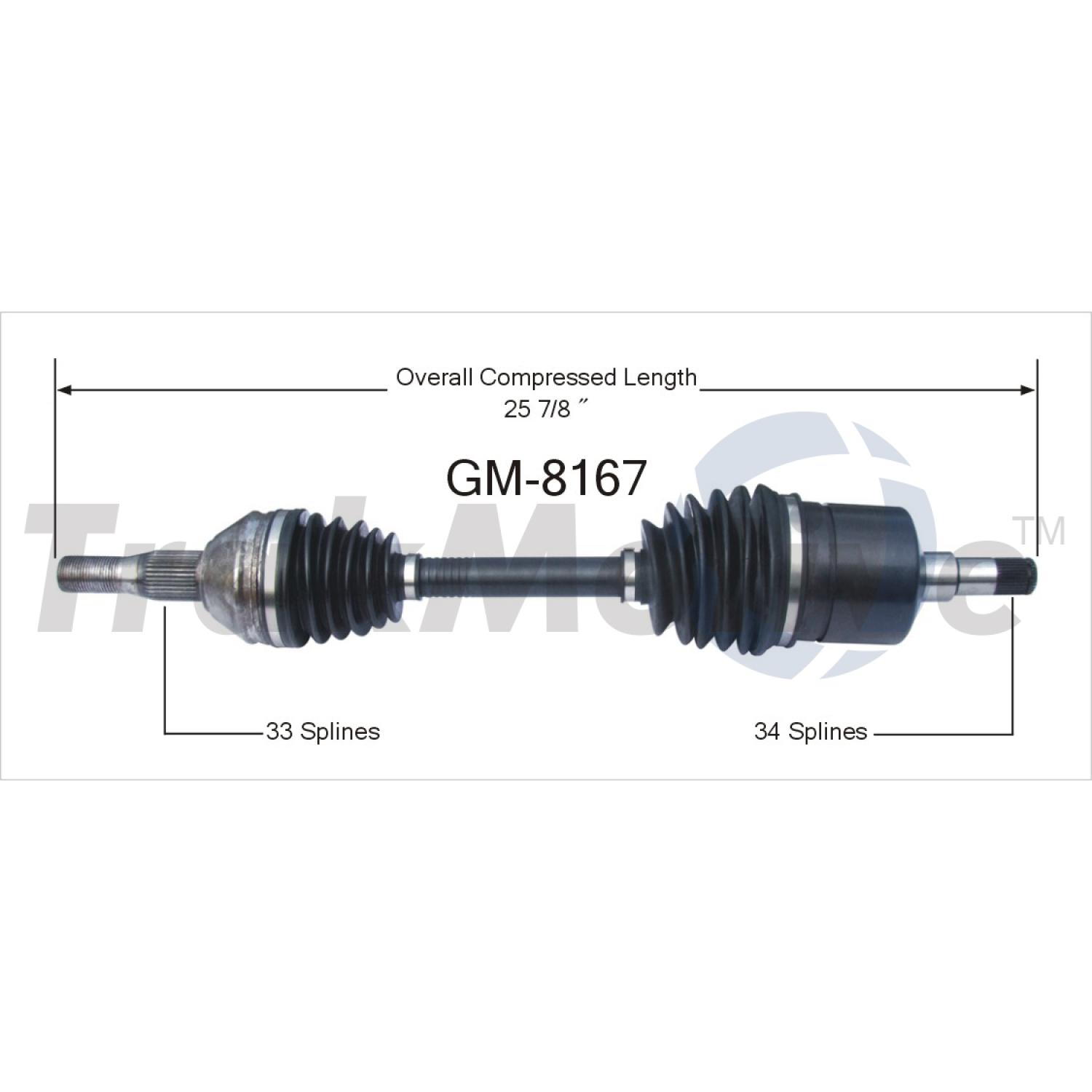 TrakMotive GM8167 - CV Axle Shaft TrakMotive GM8167 CV Axle Shaft product image 1 of 3