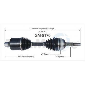 1993 Oldsmobile Cutlass Ciera CV Axle Shaft Front Left TrakMotive GM8170 image 1 of 3