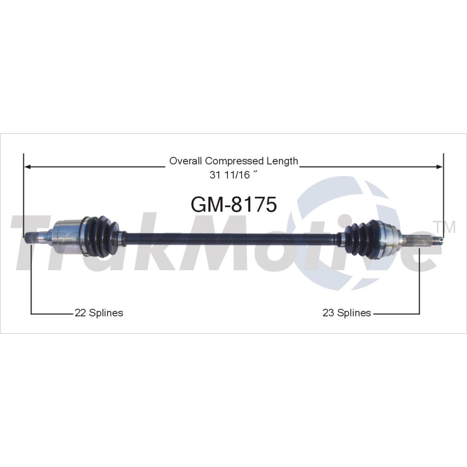 TrakMotive GM8175 - CV Axle Shaft TrakMotive GM8175 CV Axle Shaft product image 1 of 3