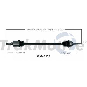 1983 Pontiac J2000 CV Axle Shaft Front Right TrakMotive GM8179 image 1 of 3