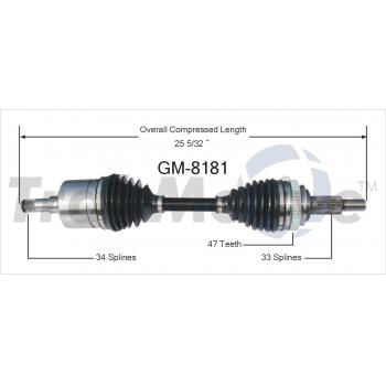 1991 Oldsmobile Toronado CV Axle Shaft Front Right TrakMotive GM8181 image 1 of 3