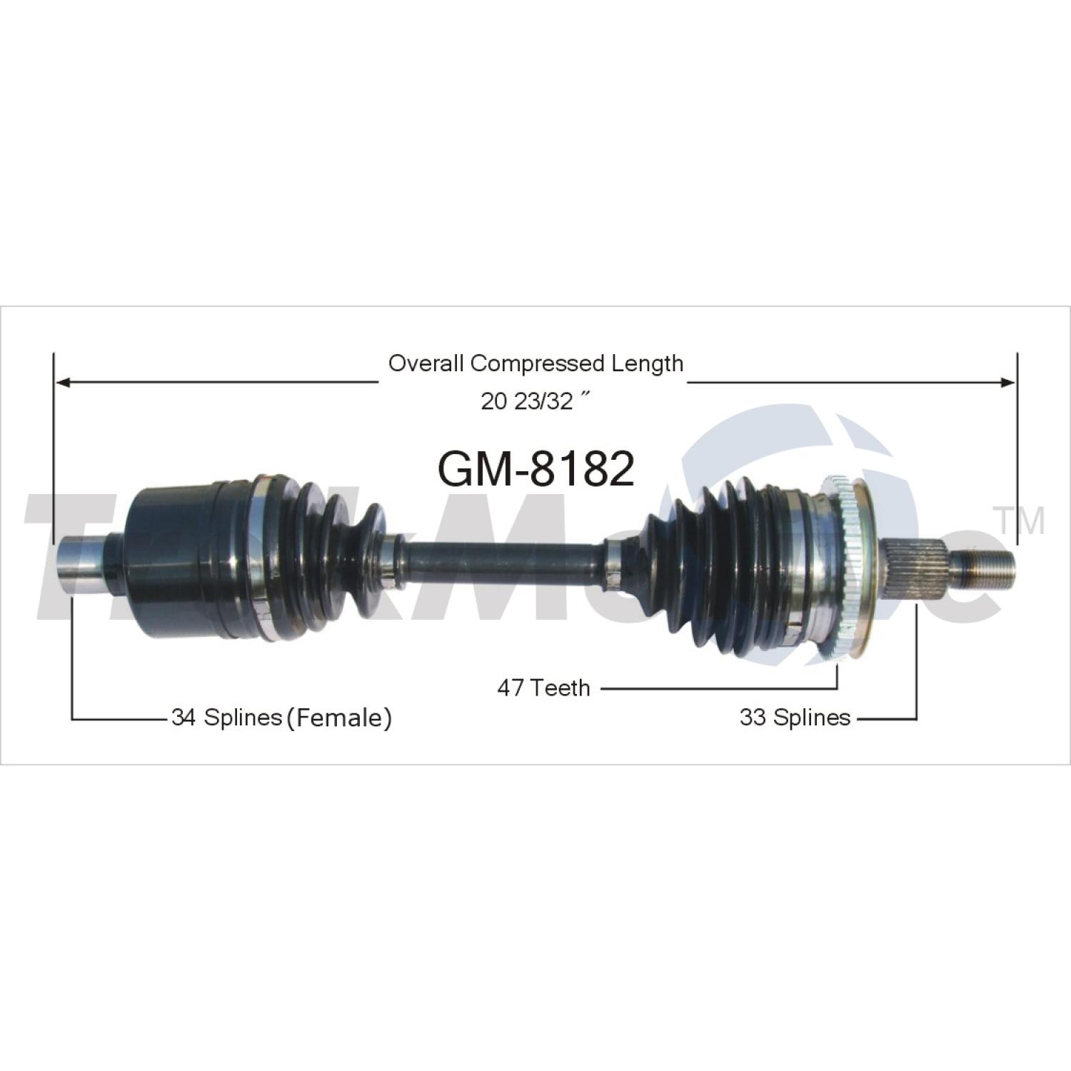 TrakMotive GM8182 - CV Axle Shaft TrakMotive GM8182 CV Axle Shaft product image 1 of 3