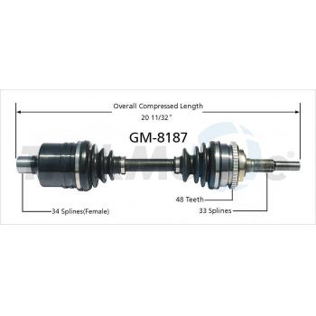 1983 Pontiac J2000 CV Axle Shaft Front Left TrakMotive GM8187 image 1 of 3