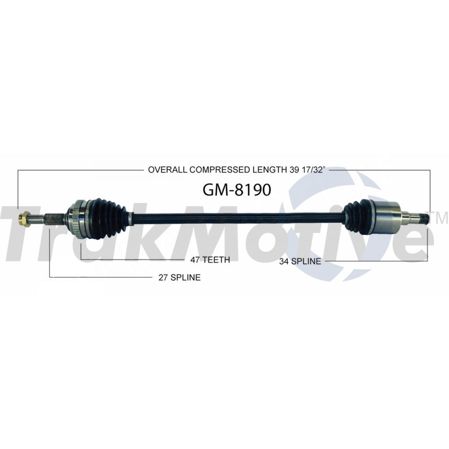 TrakMotive GM8190 CV Axle Shaft product image 1 of 3
