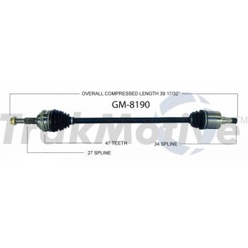 1988 Pontiac 6000 CV Axle Shaft Front Right TrakMotive GM8190 image 1 of 3