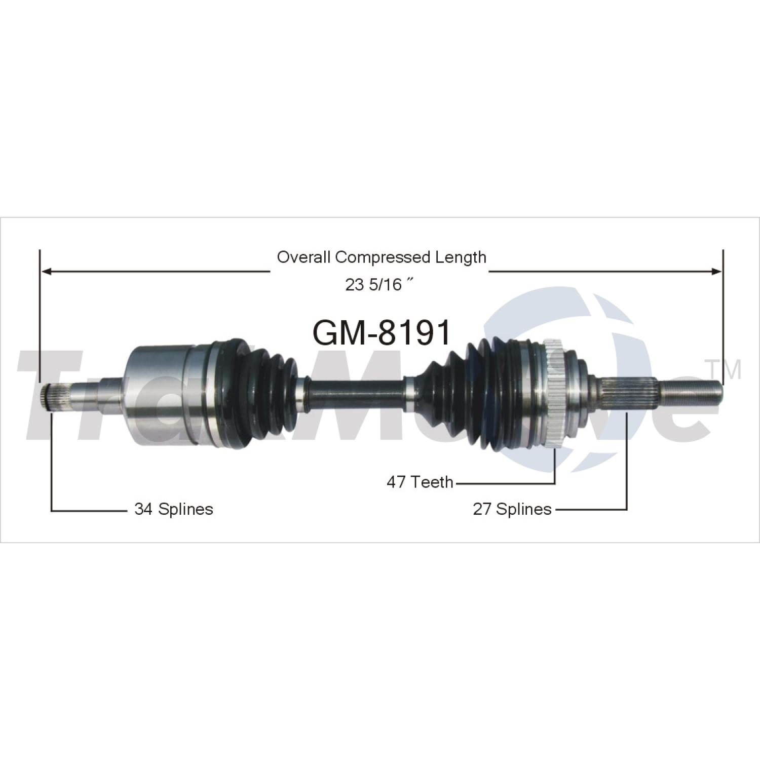 TrakMotive GM8191 - CV Axle Shaft TrakMotive GM8191 CV Axle Shaft product image 1 of 3
