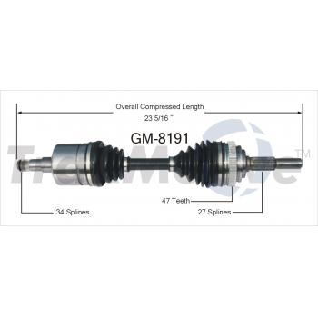 1988 Pontiac 6000 CV Axle Shaft Front Left TrakMotive GM8191 image 1 of 3