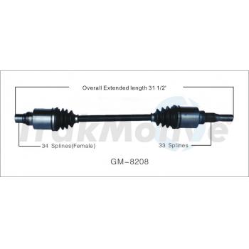 2003 Oldsmobile Silhouette CV Axle Shaft Rear Left TrakMotive GM8208 image 1 of 3