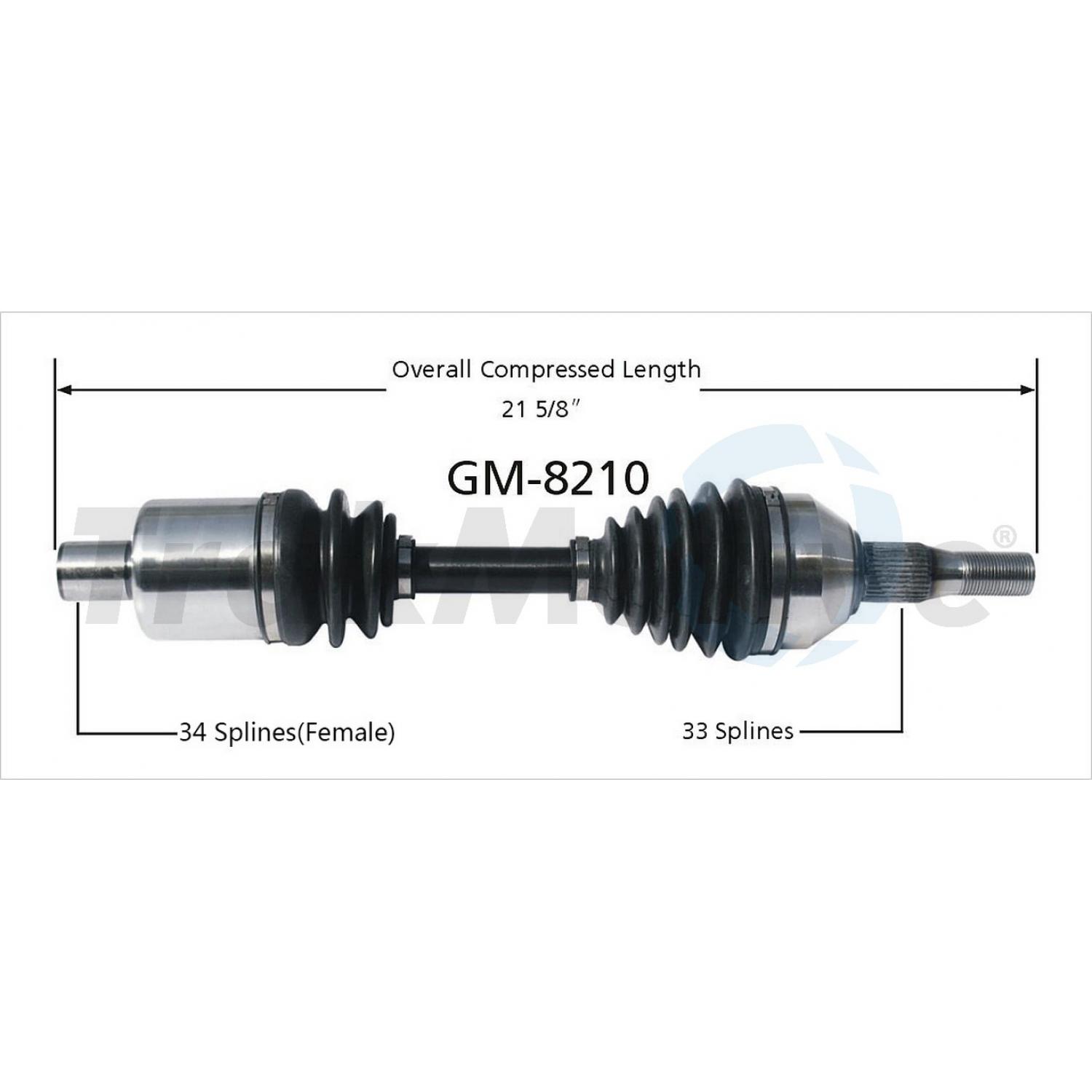 TrakMotive GM8210 CV Axle Shaft product image 1 of 3