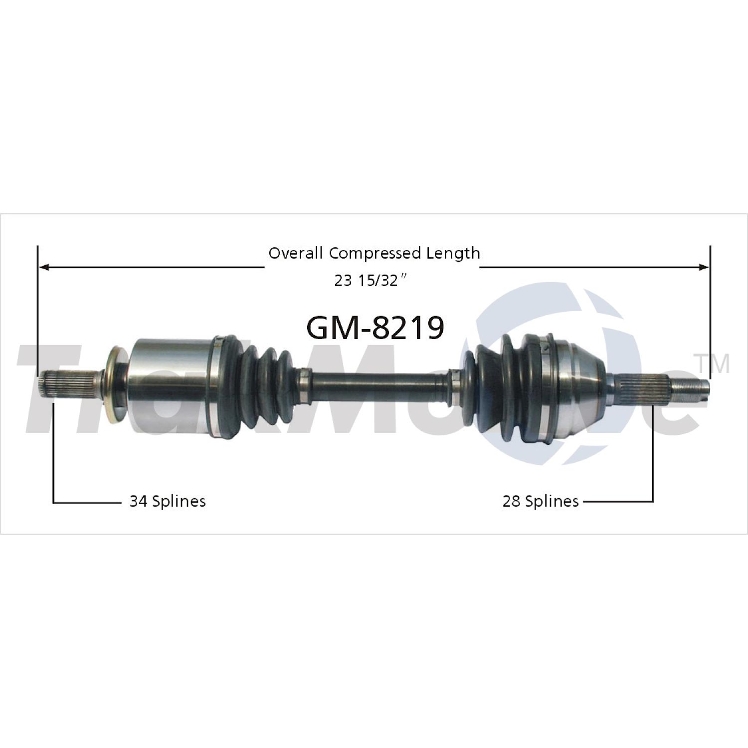 TrakMotive GM8219 - CV Axle Shaft TrakMotive GM8219 CV Axle Shaft product image 1 of 3