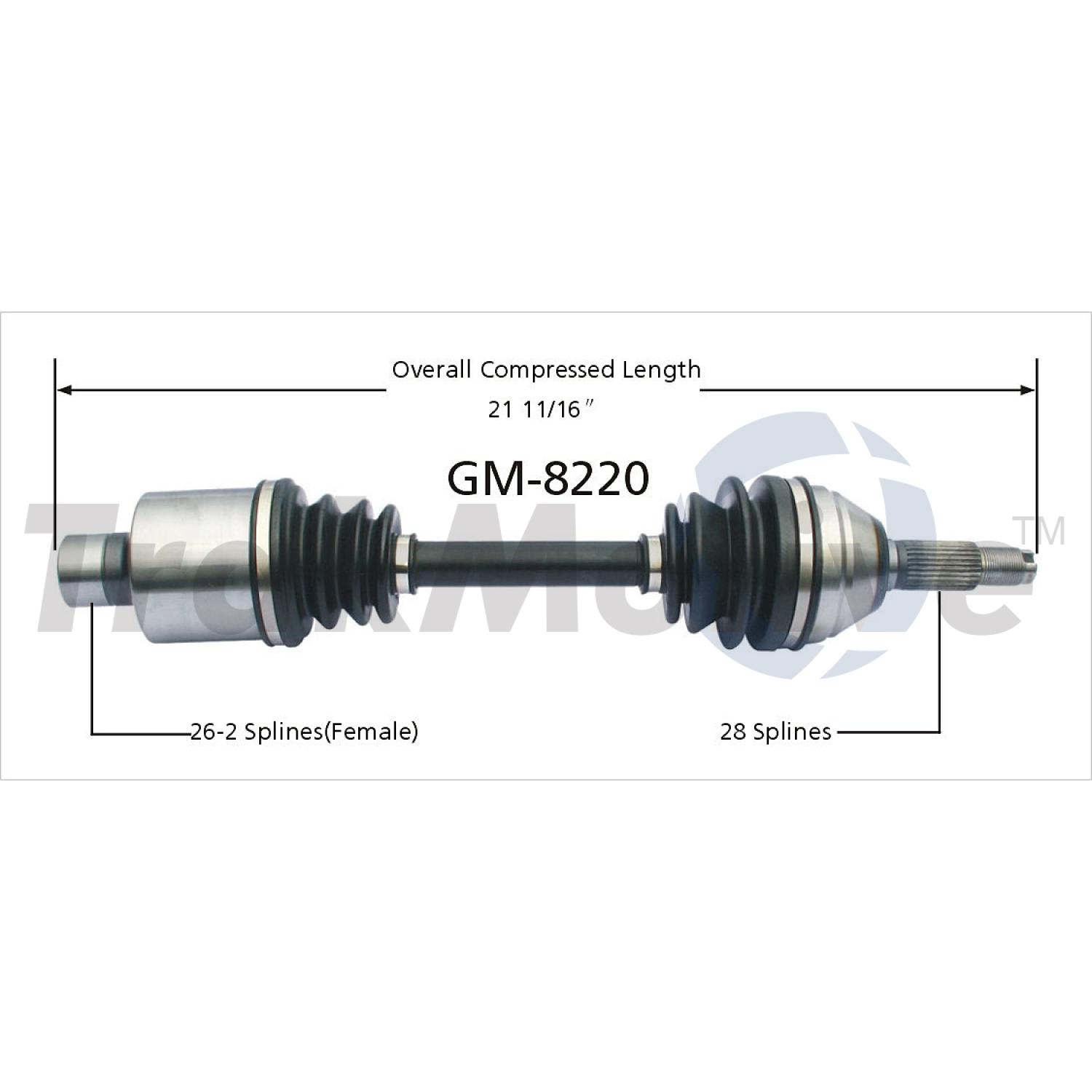 TrakMotive GM8220 - CV Axle Shaft TrakMotive GM8220 CV Axle Shaft product image 1 of 3