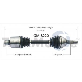 2005 Chevrolet Epica CV Axle Shaft Front Right TrakMotive GM8220 image 1 of 3