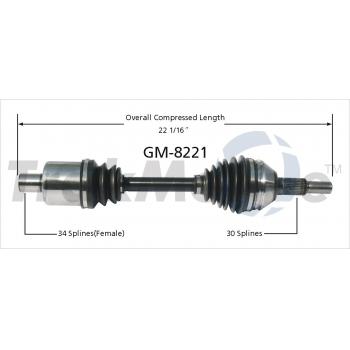 2010 Pontiac G6 CV Axle Shaft Front Left TrakMotive GM8221 image 1 of 3