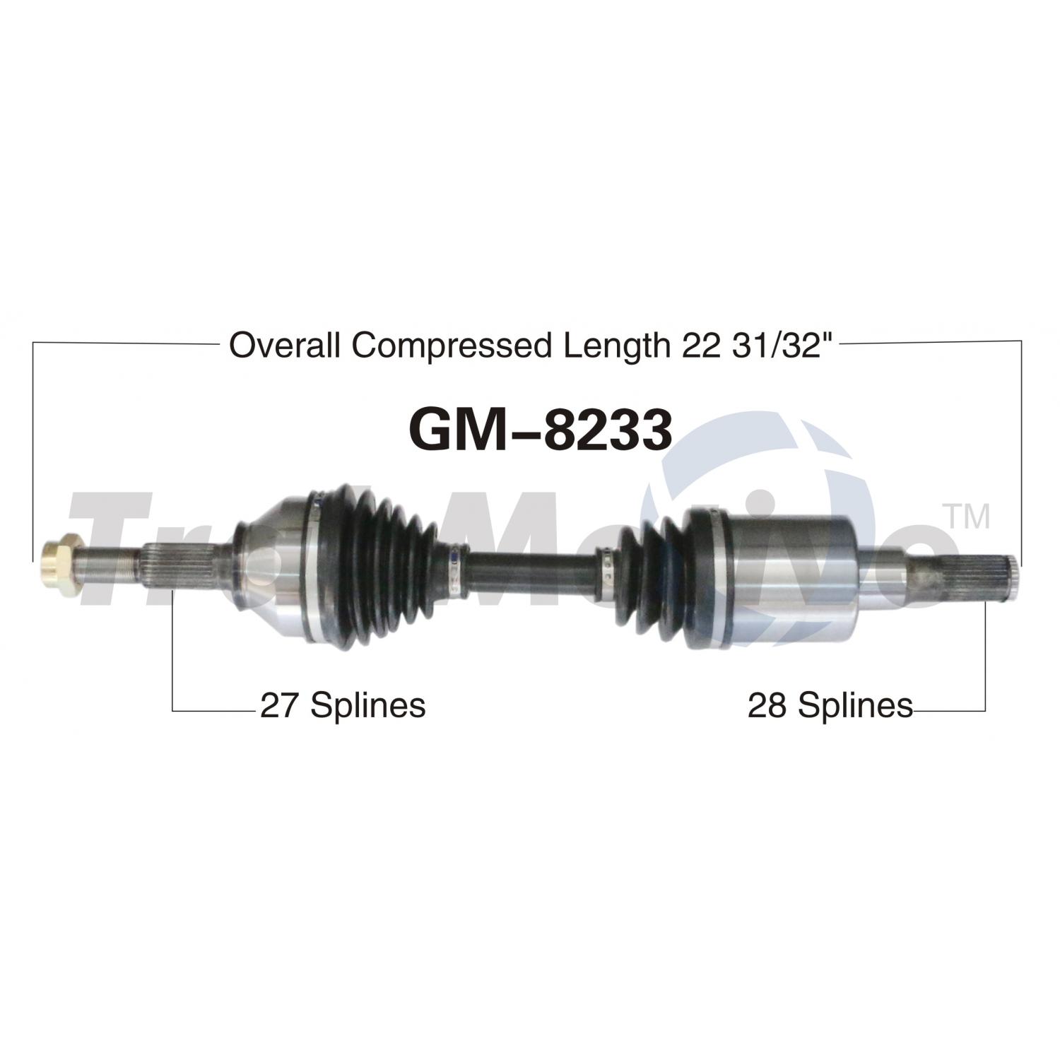 TrakMotive GM8233 - CV Axle Shaft TrakMotive GM8233 CV Axle Shaft product image 1 of 3
