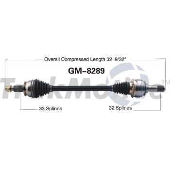 2015 Chevrolet Camaro CV Axle Shaft Rear Right TrakMotive GM8289 image 1 of 3