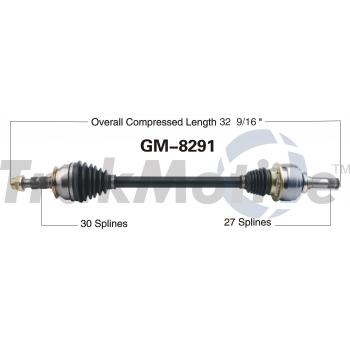 2015 Chevrolet Camaro CV Axle Shaft Rear Right TrakMotive GM8291 image 1 of 3