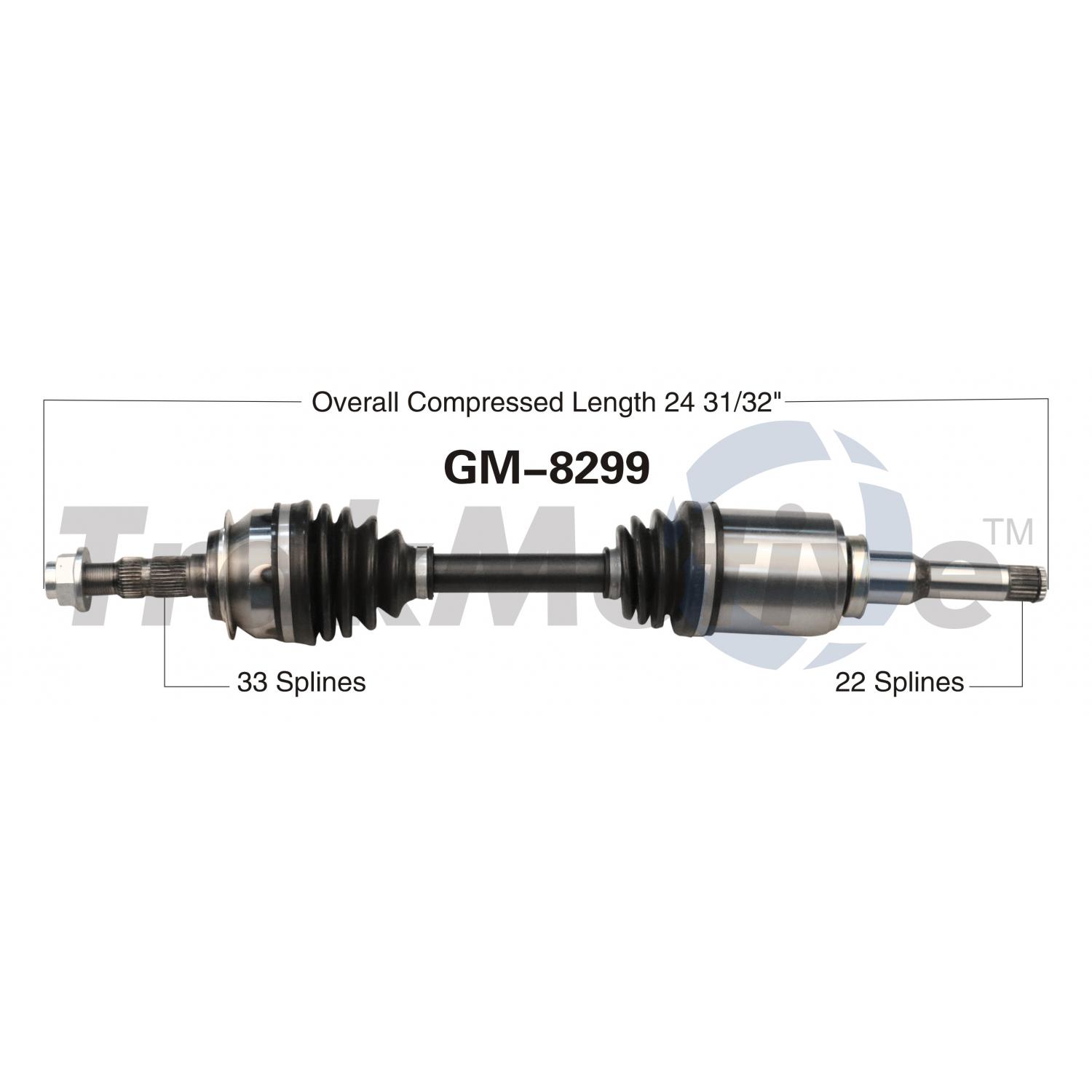 TrakMotive GM8299 - CV Axle Shaft TrakMotive GM8299 CV Axle Shaft product image 1 of 3