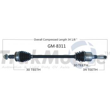 2012 Cadillac SRX CV Axle Shaft Rear Left TrakMotive GM8311 image 1 of 3