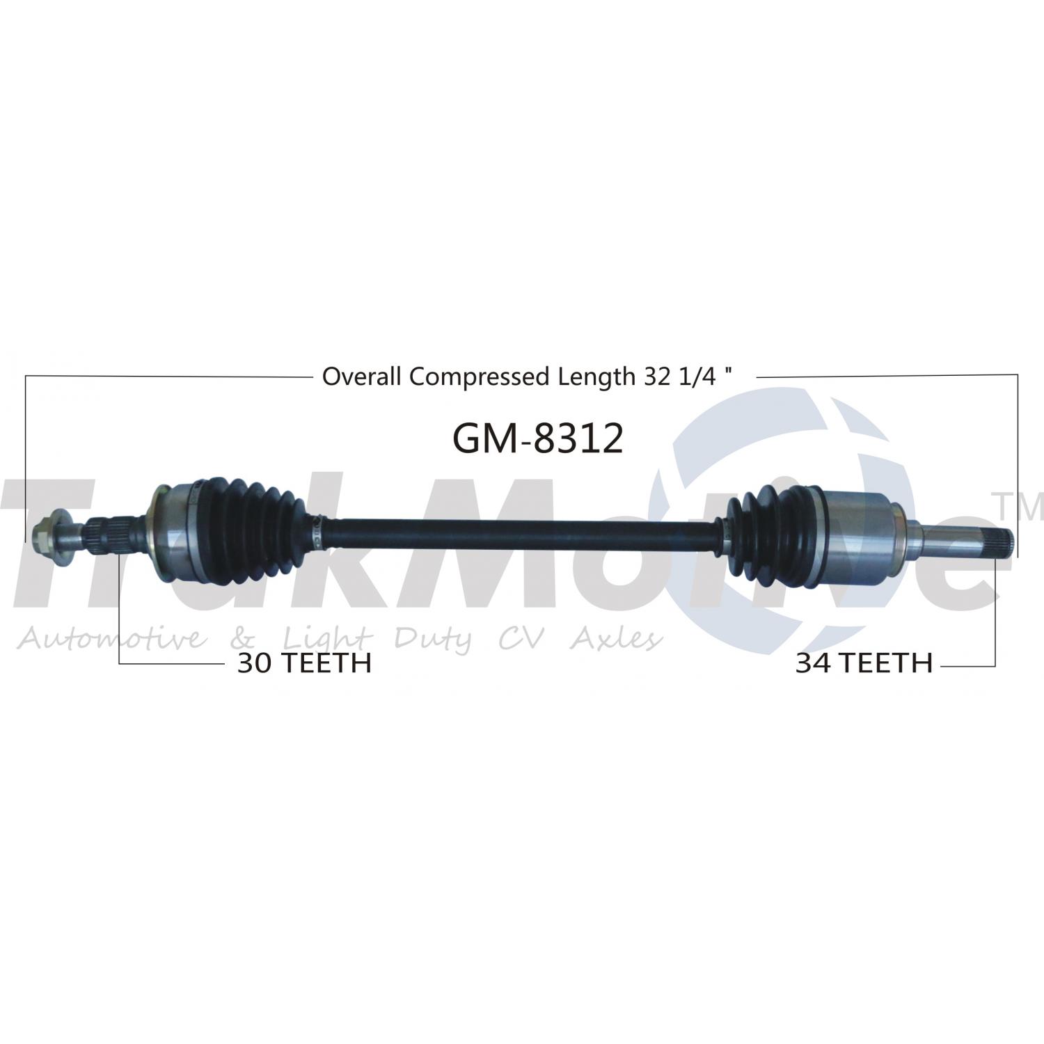 TrakMotive GM8312 - CV Axle Shaft TrakMotive GM8312 CV Axle Shaft product image 1 of 3