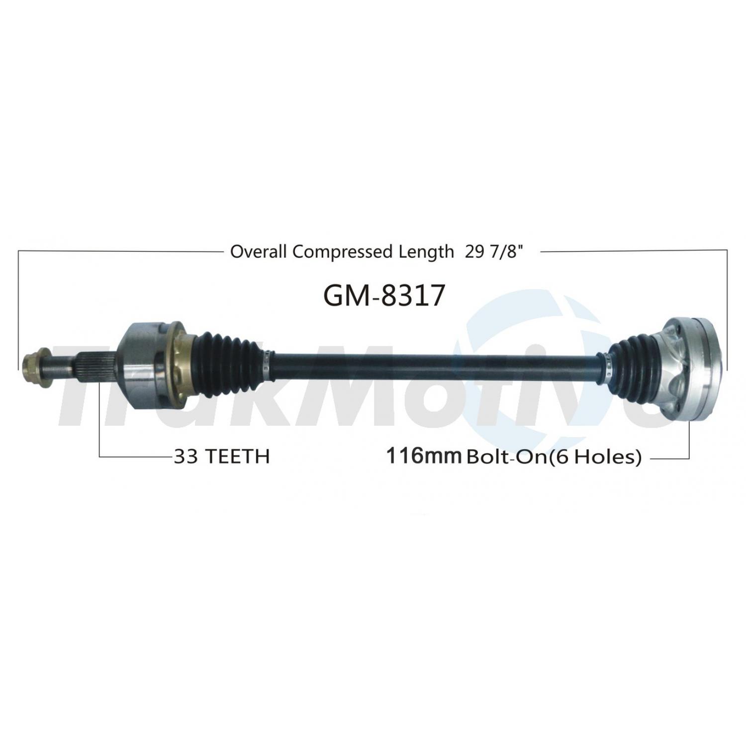 TrakMotive GM8317 - CV Axle Shaft TrakMotive GM8317 CV Axle Shaft product image 1 of 3