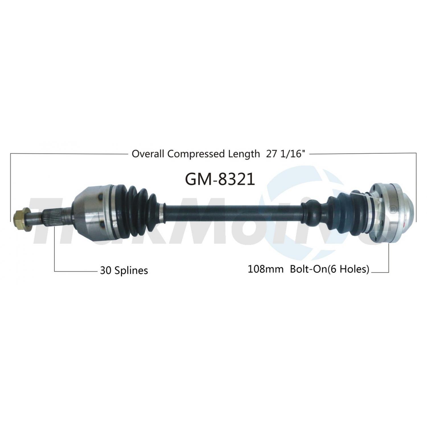 TrakMotive GM8321 - CV Axle Shaft TrakMotive GM8321 CV Axle Shaft product image 1 of 3