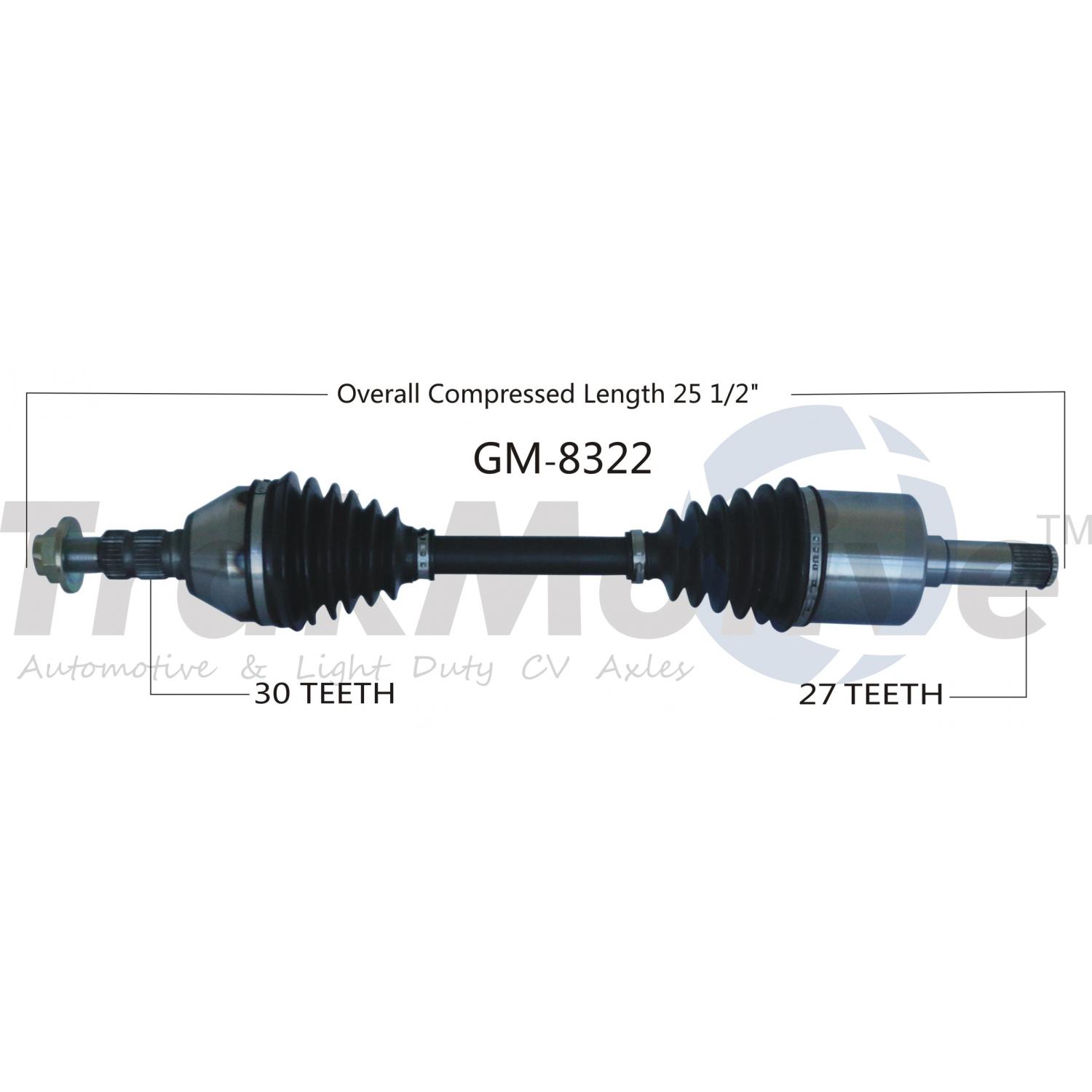 TrakMotive GM8322 - CV Axle Shaft TrakMotive GM8322 CV Axle Shaft product image 1 of 3
