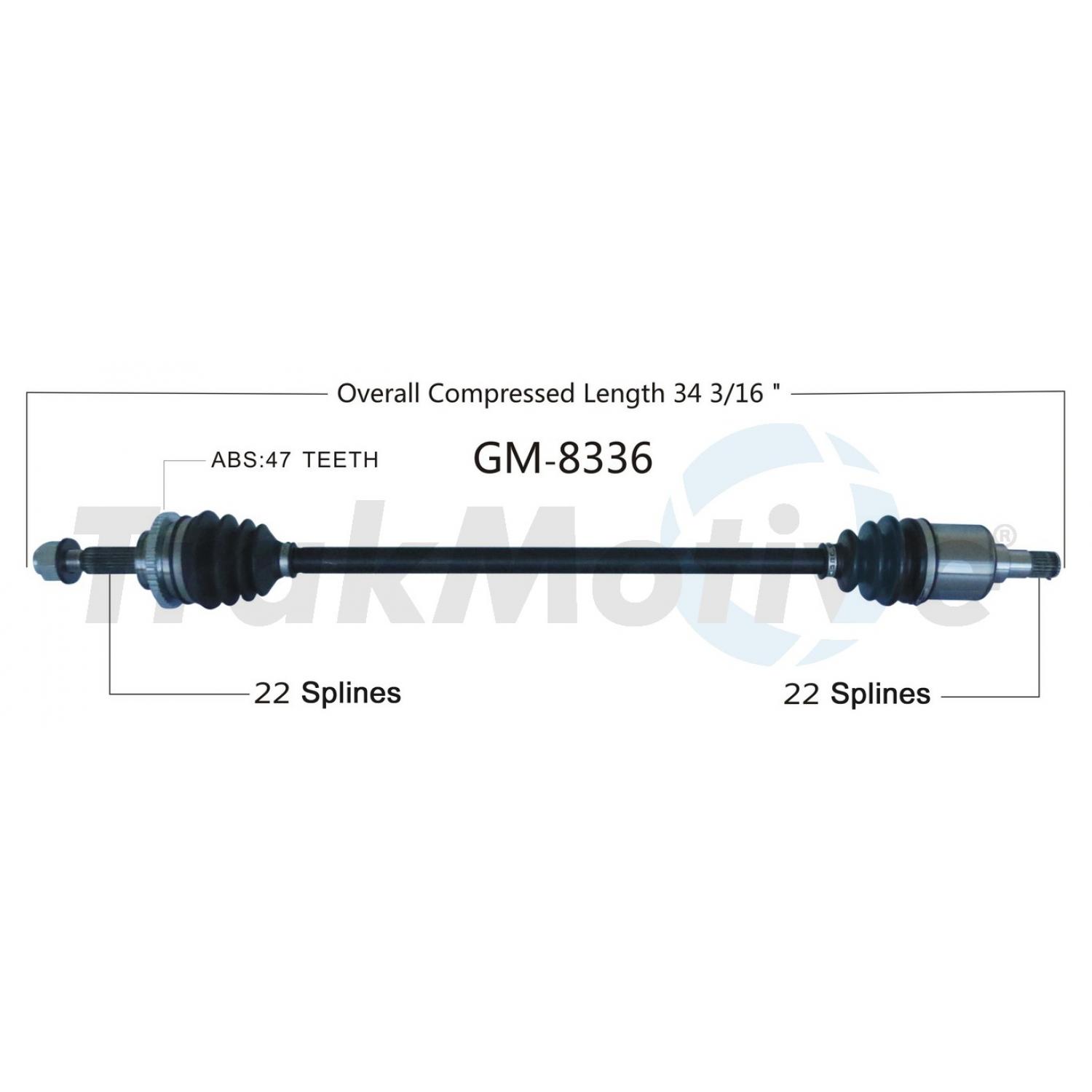 TrakMotive GM8336 - CV Axle Shaft TrakMotive GM8336 CV Axle Shaft product image 1 of 3